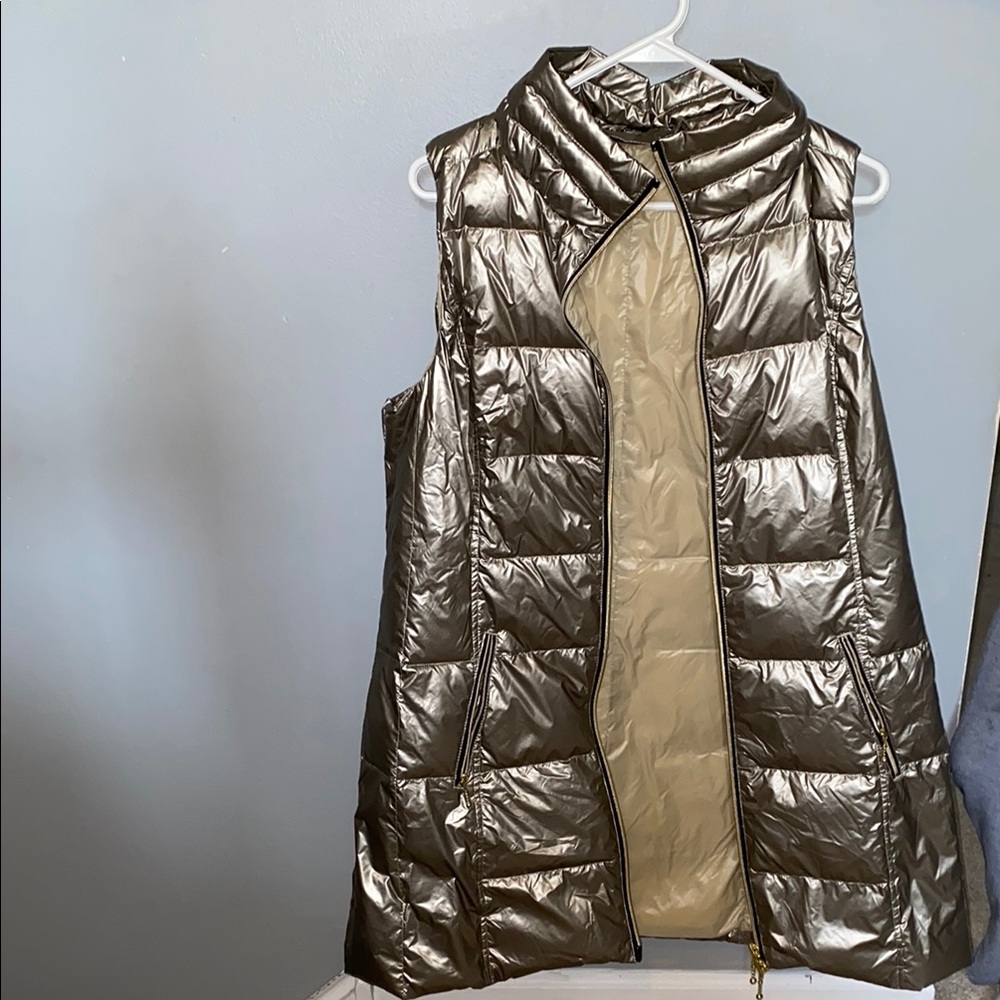 Metallic Gold Women's Puffer Vest